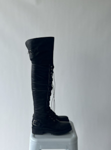 Dolce Gabbana: Dolce & Gabbana Thigh High Combat Boots