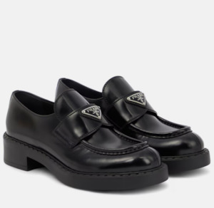 Prada: Prada Platform Leather Loafers - FULL SET
