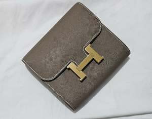 Hermes Constance Etoupe Epsom Leather Compact Wallet