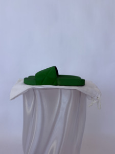 100 300: Bottega Veneta Green Rubber Pool Slides