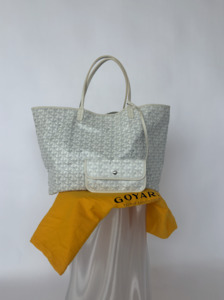 Goyard Saint Louis GM White Tote Bag