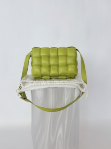 2000 2999: Bottega Veneta Nappa Maxi Intreccio Padded Cassette Crossbody Bag in Kiwi