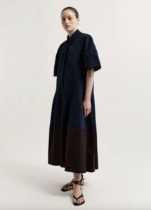 Lee Mathews Wendy Shirt Dress in Navy