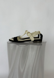 Chanel: Chanel T-Bar Sandals with Pearl CC