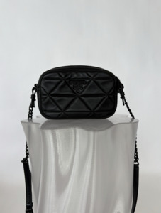 Prada Black Triangle Padded Nappa Camera Bag