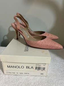 Manolo Blahnik “Carolyne 70” Slingback Pumps