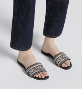 500 999: Christian Dior “Dway” Embroidered Slide in Deep Blue - FULL SET