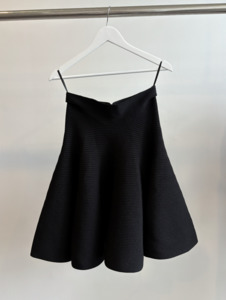 Alaïa A-Line Flared Ribbed Skirt in Black