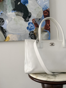 CHANEL Bag | Pearl White Grained Calfskin Large Cerf Tote
