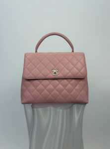 3000 5000: Chanel Large Kelly Flap Top Handle Bag in Pink Quilted Caviar