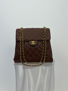 3000 5000: Chanel Double Face Duo Trapeze Timeless Bag in Brown Caviar Leather
