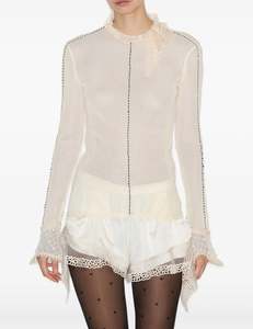 Tops: ISABEL MARANT – Sarah lace-trimmed mesh top