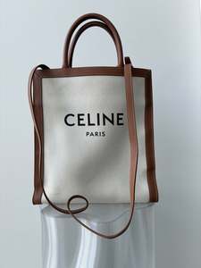 Celine Vertical Cabas Tote Bag in Ivory Canvas