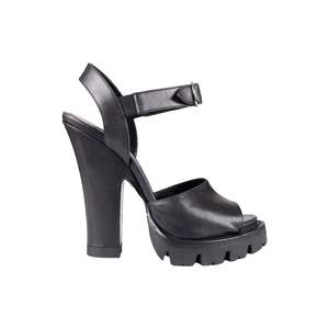 Prada Black Monolith Leather Heels