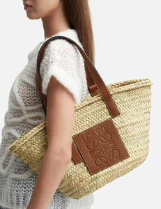 Loewe Medium Leather-Trimmed Basket Tote