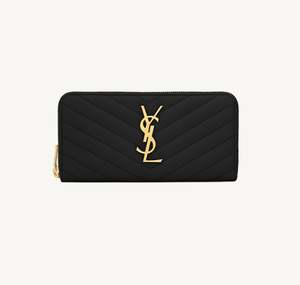 SAINT LAURENT CASSANDRE MATELASSÉ ZIP AROUND WALLET