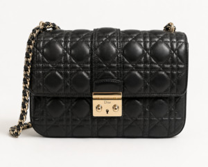 Christian Dior New Lock Medium Shoulder Bag – Black Cannage Lambskin