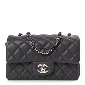 Chanel Mini Flap Bag in Dark Grey Lambskin