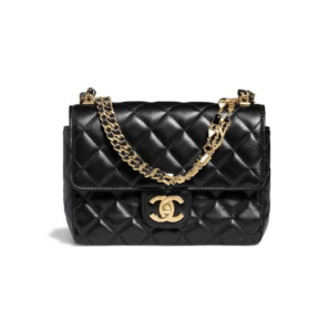 3000 5000: Chanel Black Lambskin Small Classic Flap Bag 2022