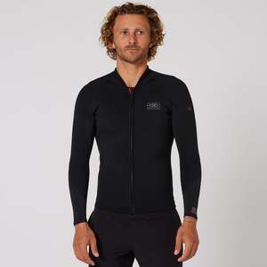 Ocean Earth: O&E Double Black Long Sleeve Frontzip Paddle Vest - 1.5mm