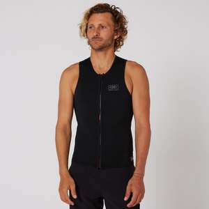 Ocean Earth: O&E Double Black Sleeveless Frontzip Paddle Vest - 1.5mm