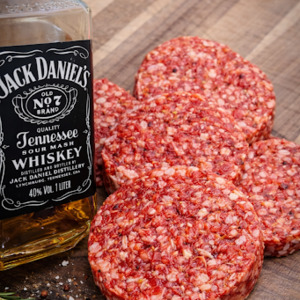 Burgers Gourmet Sausages: Beef Brisket , Smokey BBQ & Jack Daniels Patties