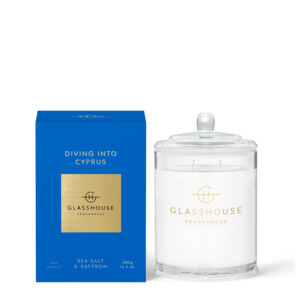 Glasshouse Candle Diving into Cyprus 380g