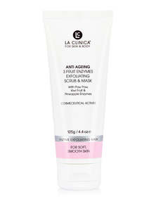 Masks: LA CLINICA Anti Ageing 3 Fruit Enzyme Exfoliating Scrub & Mask 125g