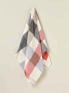 Throw: Checkboard Islay Orange 100% Merino Throw