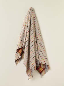 Throw: Multi Spot Beige 100% Merino Throw
