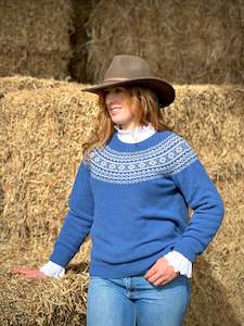 Harley Fairisle Knitwear: Harley Merino Soft Denim & Agate Jumper