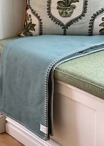Blanket Stitch Throws: Pale Sea NZ Wool Blanket Stitch Throw