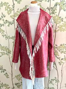 Blanket Coats: The Southern Coat - Herringbone Red 100% Wool