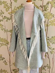 Blanket Coats: The Southern Coat - Herringbone Duckegg 100% Wool