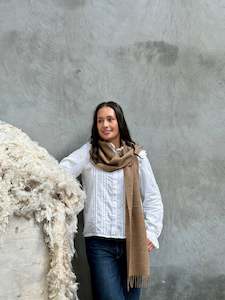 All Clothing: Camel 100% Merino Scarf