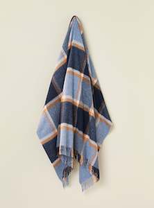 New Arrivals: Windowpane Blue & Orange 100% Merino Throw