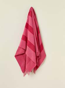 New Arrivals: Stripe Pink 100% Merino Throw