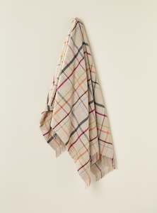 New Arrivals: Windowpane Beige Multi 100% Merino Throw
