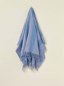 Stripe Blue 100% Merino Throw