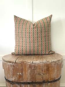 The Heritage Cushion - Netherfield Sage & Red