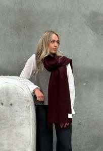 All Clothing: Claret 100% Merino Scarf