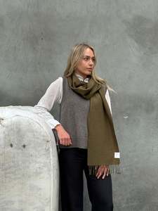 Army Green 100% Merino Scarf