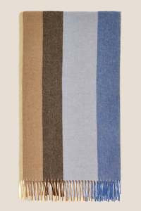 Block Stripe Yellow and Blue 100% Merino Throw