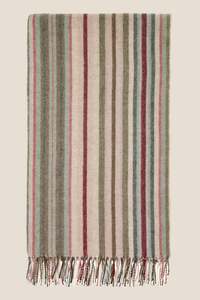 Santa Cruz Pink & Khaki 100% Merino Throw