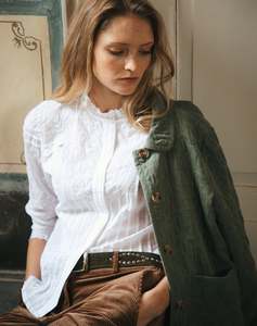 Harley Fairisle Knitwear: Brora Organic Cotton Embroidered Blouse