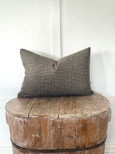 The Heritage Cushion - Hounstooth Camel and Chocolate