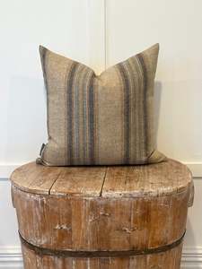 New Arrivals: The Heritage Cushion Cover - Wentworth Stripe Natural Denim