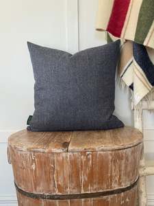 The Heritage Cushion Cover - Herringbone Denim