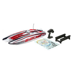 Radio Controlled Boats: Blackjack 42-inch Brushless 8S Catamaran, White/Red:RTR 55+ Mph by Pro Boat (PRB08043T2)