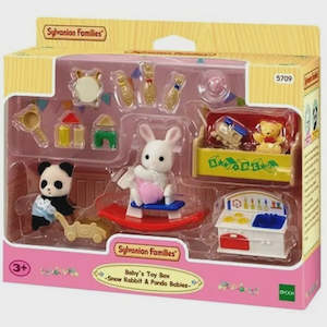 Sylvanian Families: Sylvanian Families Babys Toy Box- snow rabbit & panda babies